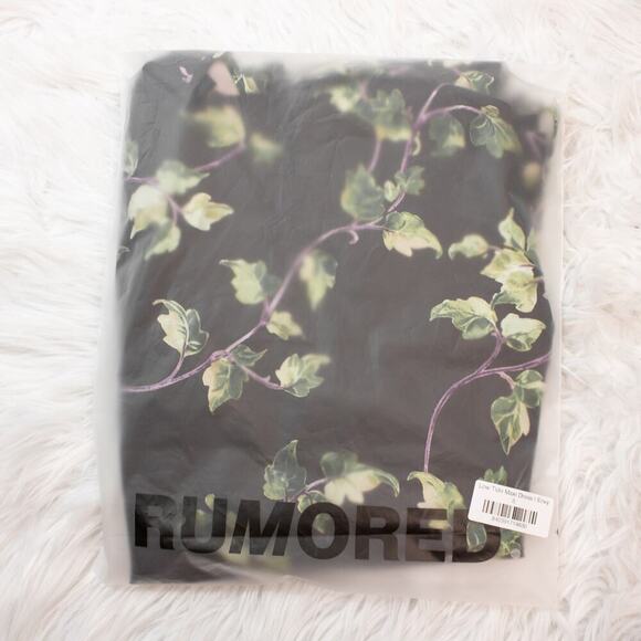 Rumored Black Leaf Print Strappy Cami Maxi Dress Small Floral Low Tide Envy - Picture 3 of 4